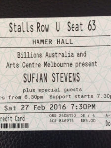 Sufjan Stevens ticket