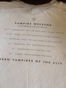 Vampire Weekend Australian Tour t-shirt