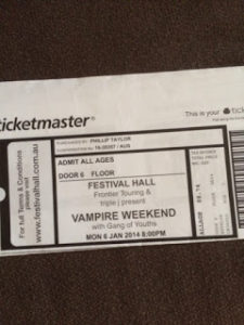 Vampire Weekend Festival Hall ticket