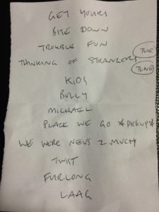 Gold class setlist